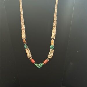 Natural Stone Beaded Necklace - Brown and Green